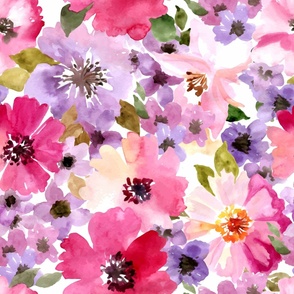 watercolor flowers large scale
