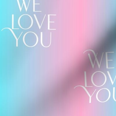 We love you - Trans quotes for support - transgender equality support straight against hate love is love pink blue gradient  LARGE