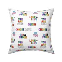 Pride quotes for support - queer equality support straight against hate love is love rainbow flag pattern 