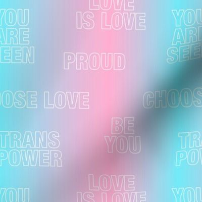 Trans quotes for support - transgender equality support straight against hate love is love pink blue gradient 