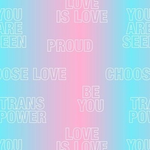 Trans quotes for support - transgender equality support straight against hate love is love pink blue gradient 