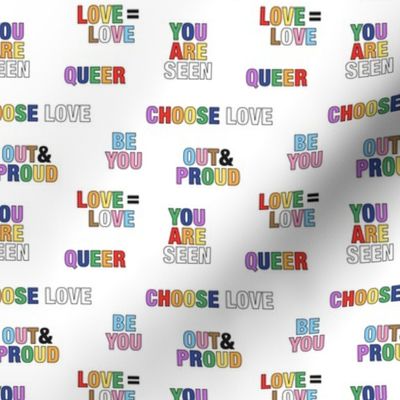 Pride quotes for support - queer equality support straight against hate love is love rainbow flag pattern  SMALL