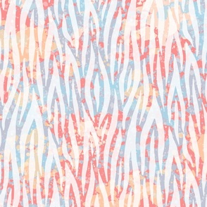 Zebra pattern on coral paint splatter