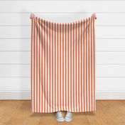 Sunset Coral and White 1 Inch Vertical Cabana Stripes