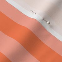 Sunset Coral and Tonal Coral 1 Inch Vertical Cabana Stripes