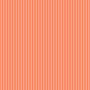 Sunset Coral and Tonal Coral 1/4 Inch Vertical Cabana Stripes