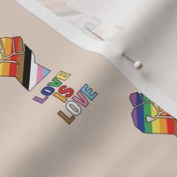 Love is love - queer equality support straight against hate love is love fight for justice pattern tan nude beige