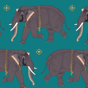 Elephants - Large - Turquoise
