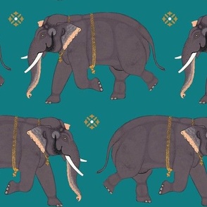 Elephants - Medium - Turquoise