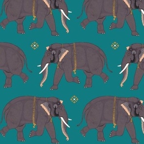 Elephants - Small - Turquoise