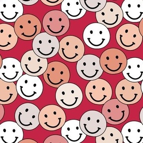 Christmas smileys - seasonal nineties vibes happy smile design orange red