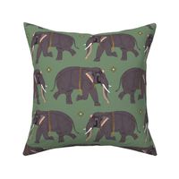 Elephants - Medium - Sage Green