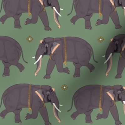 Elephants - Small - Sage Green