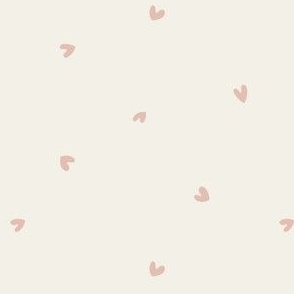 Little Tossed Hearts - Blush Pink on Cream