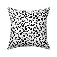 Abstract Leopard Print | Small Scale | True White | Black and white hand painted animal print