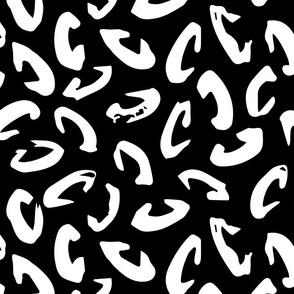 Abstract Leopard Print | Medium Scale | True Black | Black and white hand painted animal print