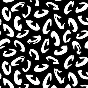 Abstract Leopard Print | Small Scale | True Black | Black and white hand painted animal print