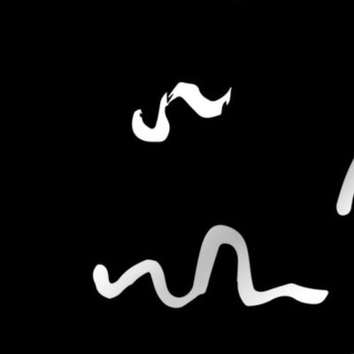 Squiggle Brush Strokes | Medium Scale | black and white hand painted abstract lines