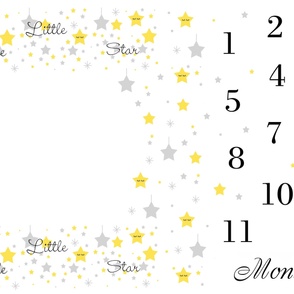 Yellow Stars Milestone Baby Blanket