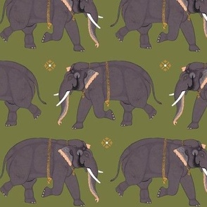 Elephants - Small - Olive Green