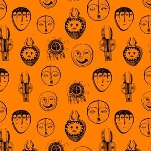 Orange African Masks