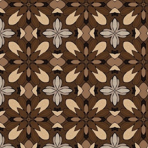 Brown taupe gray flower tile 