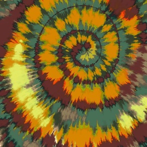 Fall for this 60's 70s Avcado Gold Rust Autumn Retro Woodsy Tie Dye