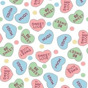 Simply Sweet-Candy Hearts & Dots,the sweethearts and sugar dots of the 1960s.