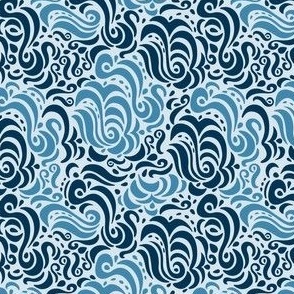 Blue Monochromatic Swirls Sm