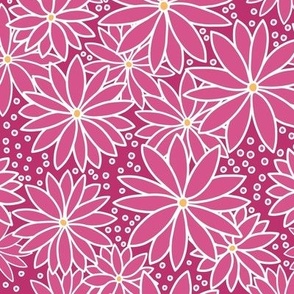 Pointed Flowers Pattern - Pink And White