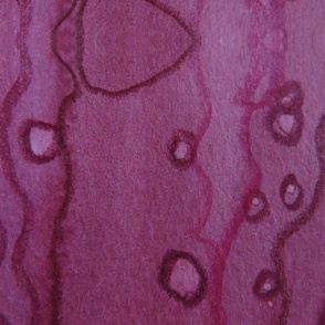 Fuscia watercolor and color pencil artwork closeup