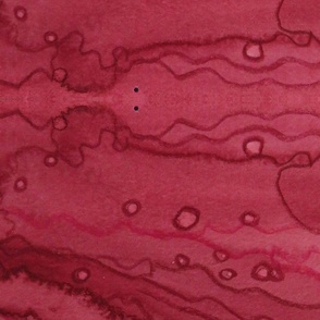 Dark Red watercolor and color pencil artwork closeup
