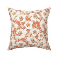 Overgrown Floral-Medium-Shell Coral and Shortbread-Hufton-Studio