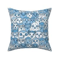 blue pastel Aussie Owls