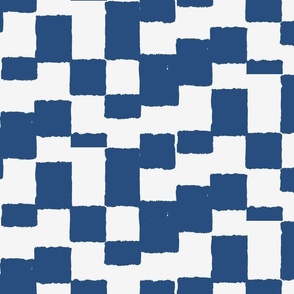 eroded checkerboard check azure blue | large