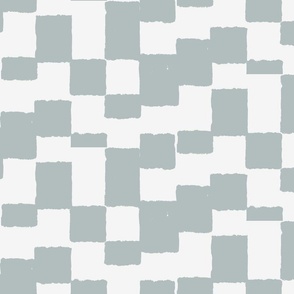 Modern Farmhouse Abstract Checks – Relaxing Eroded Checkerboard silver gray | large