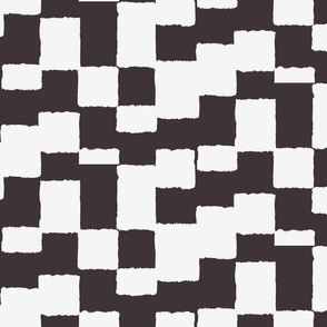 eroded checkerboard check dark brown | large