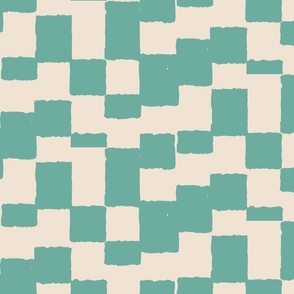 eroded checkerboard check turquoise | large