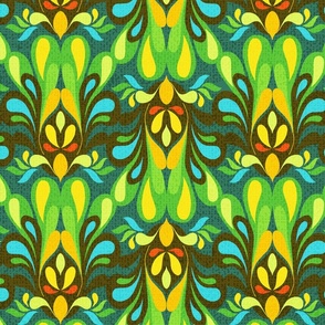70s floral shapes jungle - M