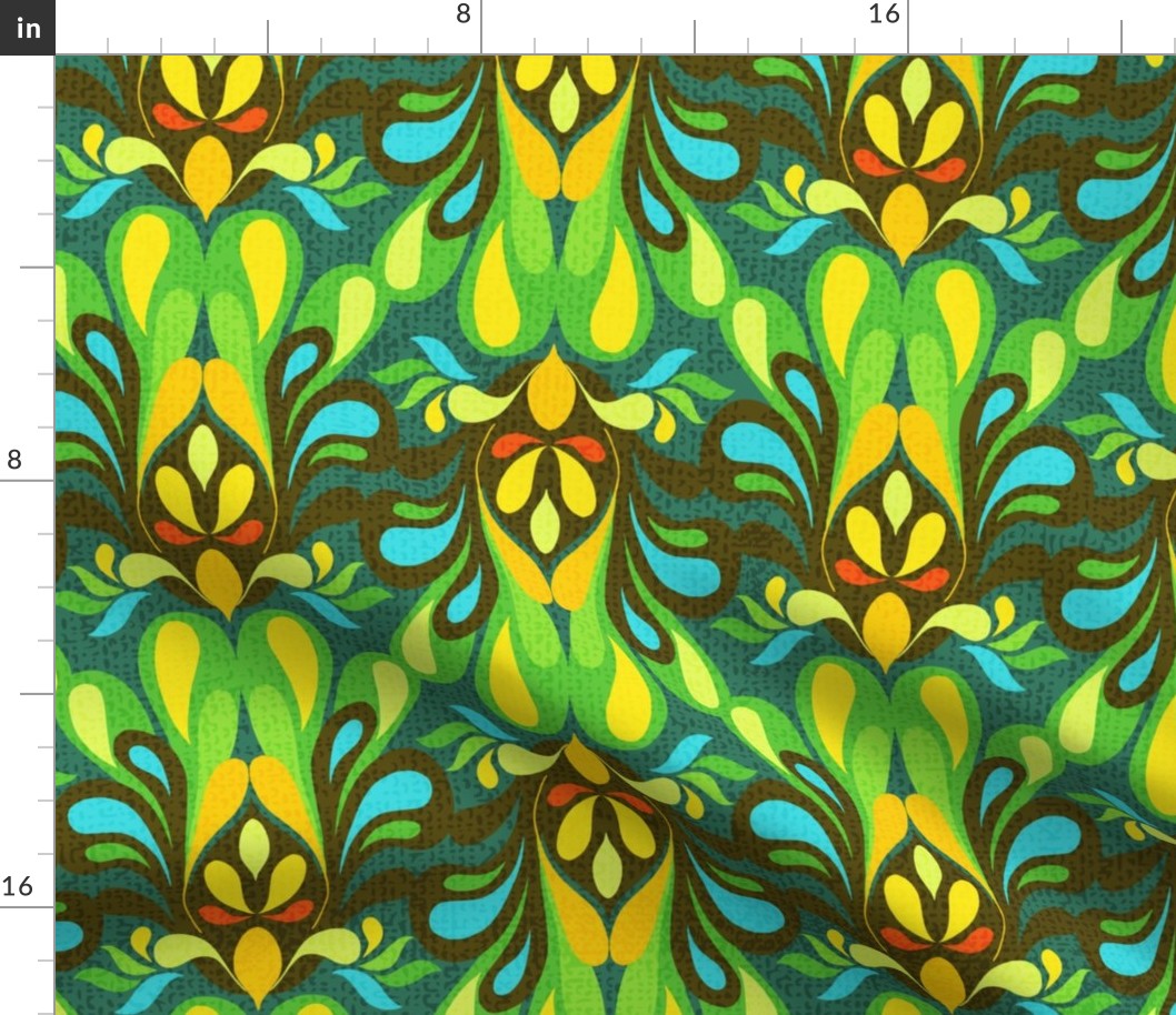 70s floral shapes jungle - M