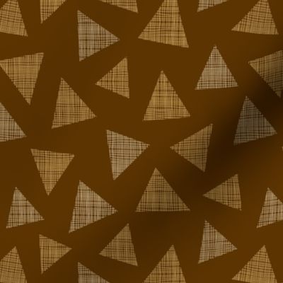 Fabric triangles on dark brown background (small)