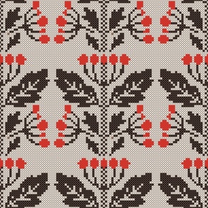Ukrainian cross stitch red viburnum folk embroidery
