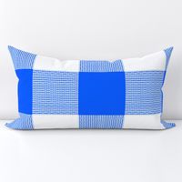 Fun Pearls and Dots Textured Buffalo Checks Blue and White Mix Large Whimsical Funky Retro Checks Pattern in Bright Colors Cobalt Blue 005CFF True White FFFFFF Bold Modern Geometric Abstract