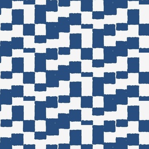 eroded checkerboard check azure blue on cultured | medium