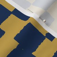 eroded checkerboard check blue and gold | medium