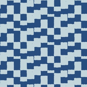 eroded checkerboard check azure blue and light blue| medium