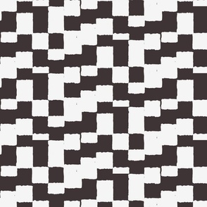 eroded checkerboard check dark brown on light gray | medium