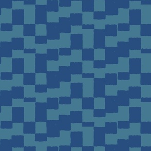 eroded checkerboard check dark azure on teal | medium