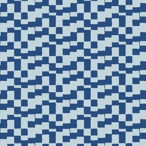 eroded checkerboard check azure blue on light blue | small