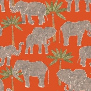Boho Elephants - red